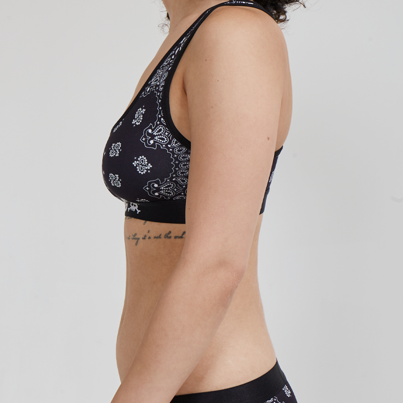 Black Bandana Crop Top