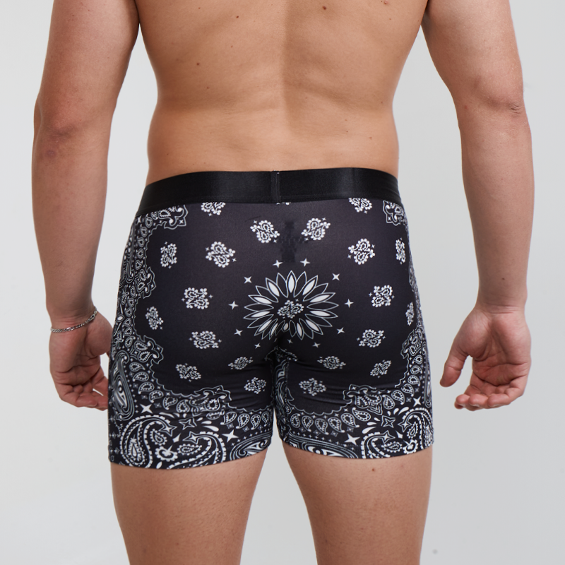 SWAG PIRATE BANDANA PRINT BOXER - BLACK