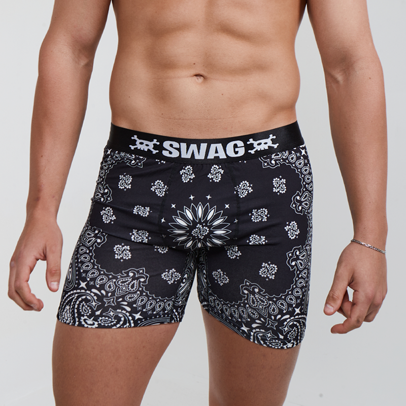 SWAG PIRATE BANDANA PRINT BOXER - BLACK