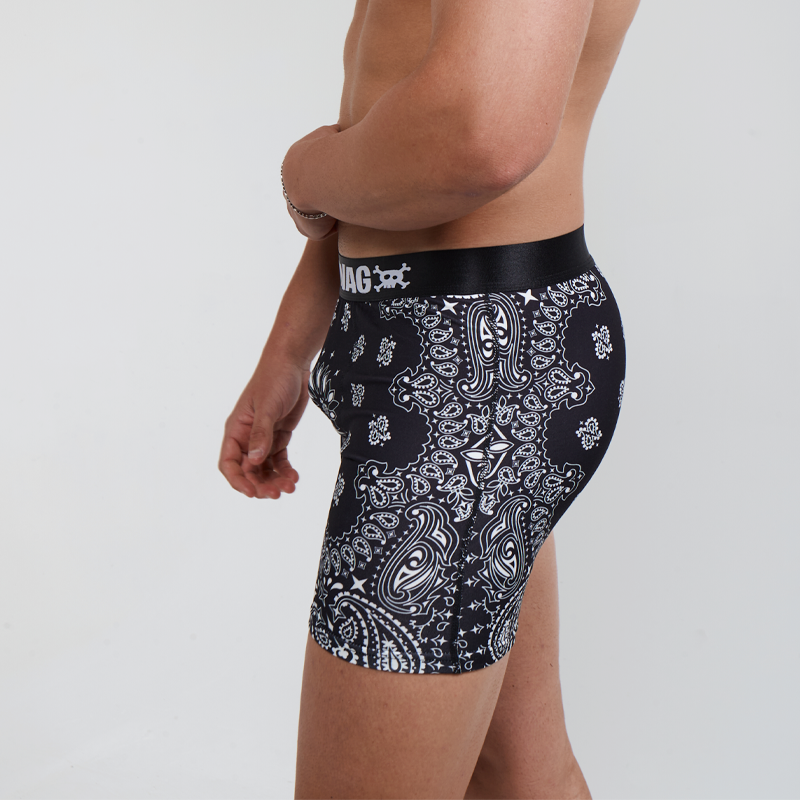 SWAG PIRATE BANDANA PRINT BOXER - BLACK