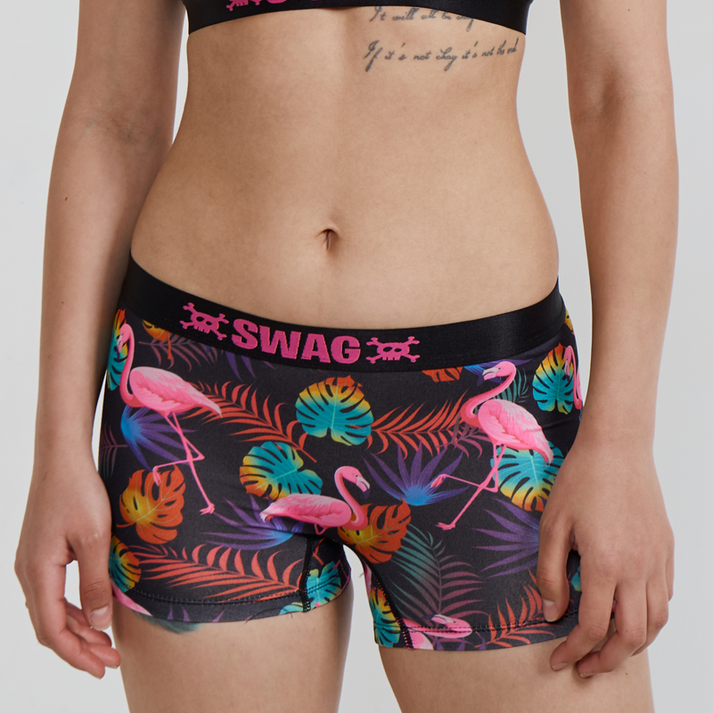 SWAG WOMEN'S FLAMINGO BOY SHORT - NEON GLOW