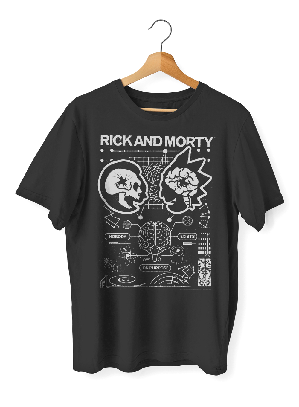 SWAG UNISEX OVERSIZE T-SHIRT - RICK AND MORTY NOBODY EXISTS ON PURPOSE