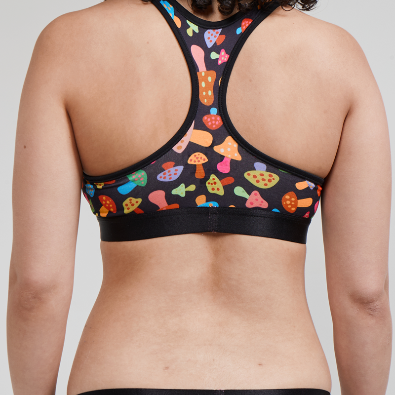 SWAG WOMEN'S MAGIC MUSHROOMS CROP TOP - PSYCHEDELIC