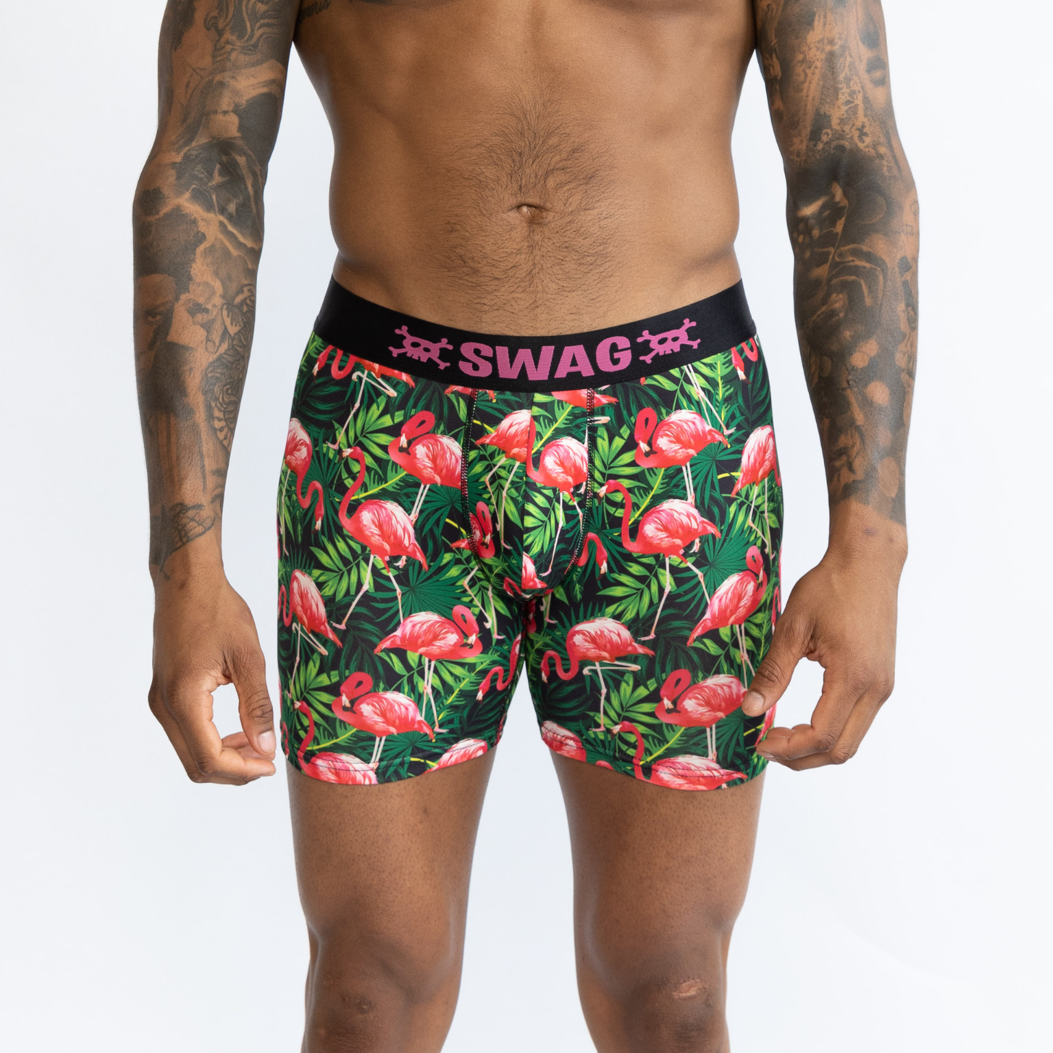 SWAG TROPICAL FLAMINGO FLORAL BOXERS