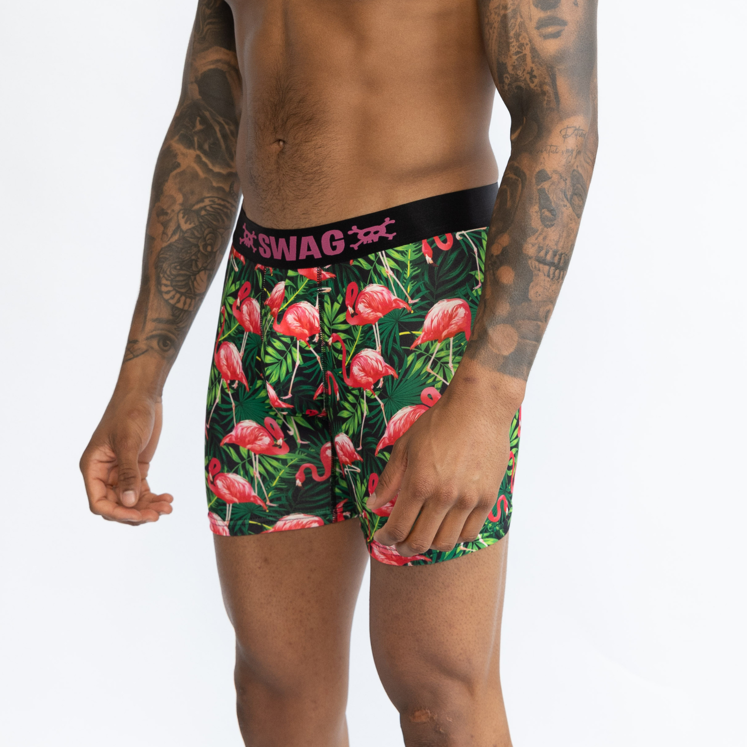 SWAG TROPICAL FLAMINGO FLORAL BOXERS
