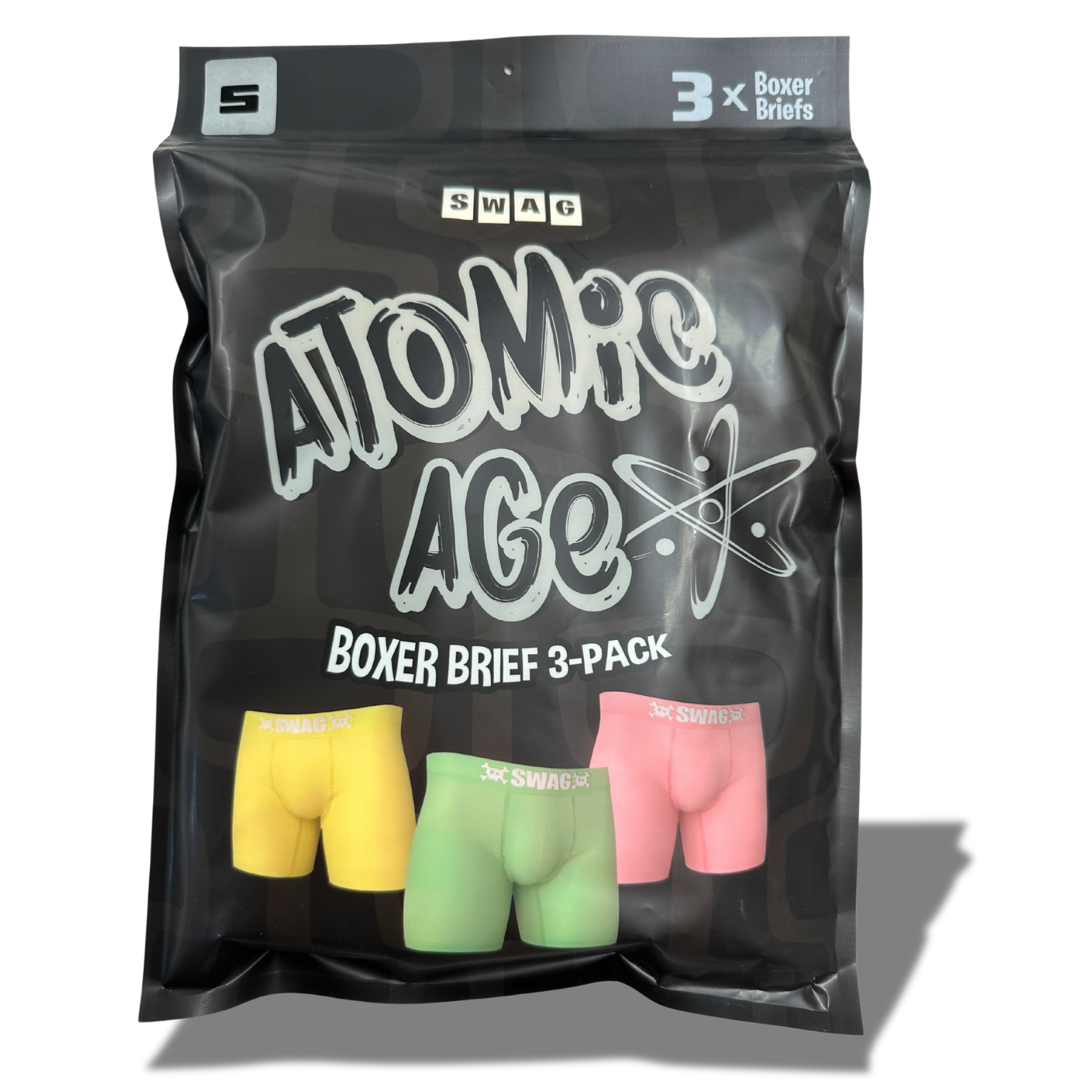 SWAG MENS ATOMIC COLOURS 3 PACK BOXERS