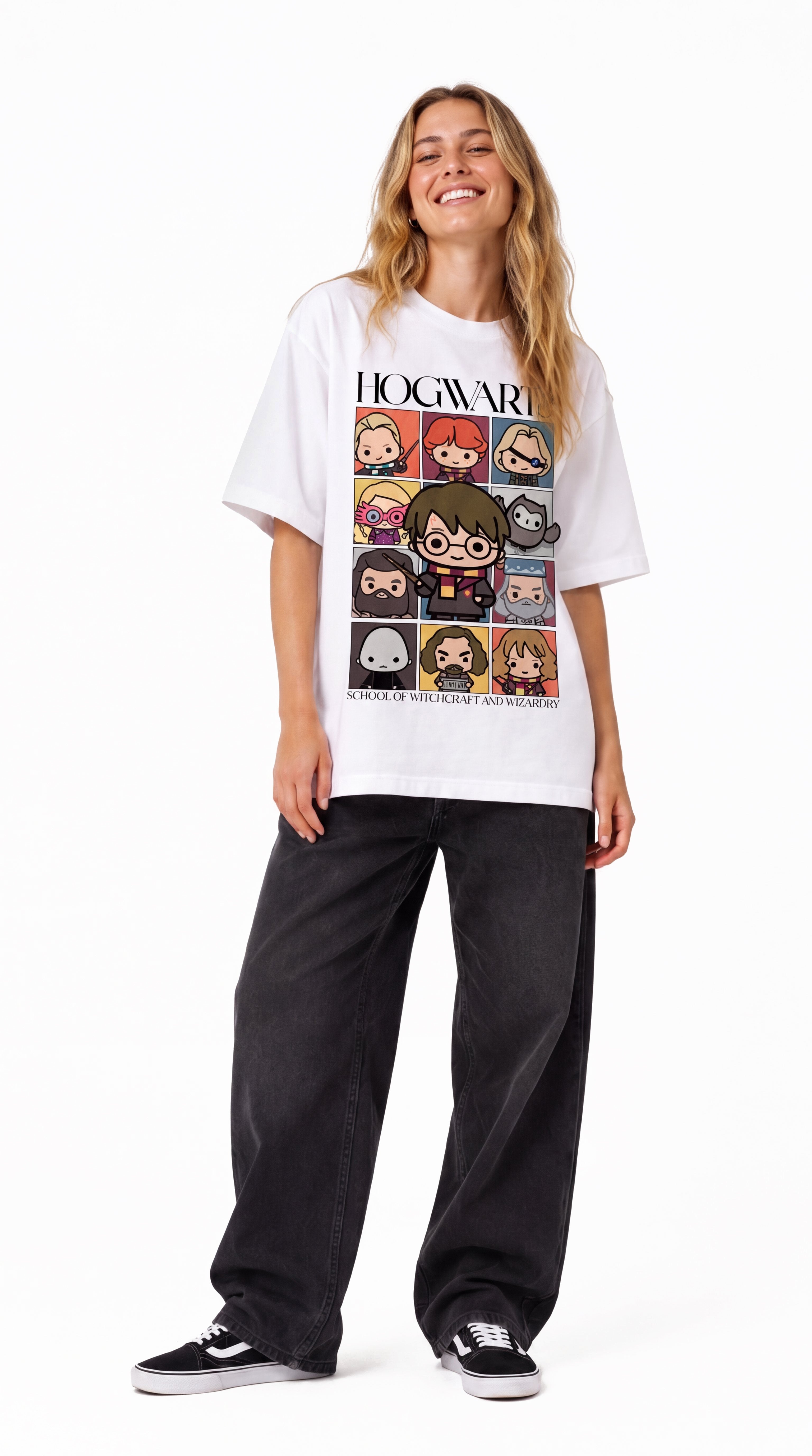 Character Grid Oversized T-Shirt
