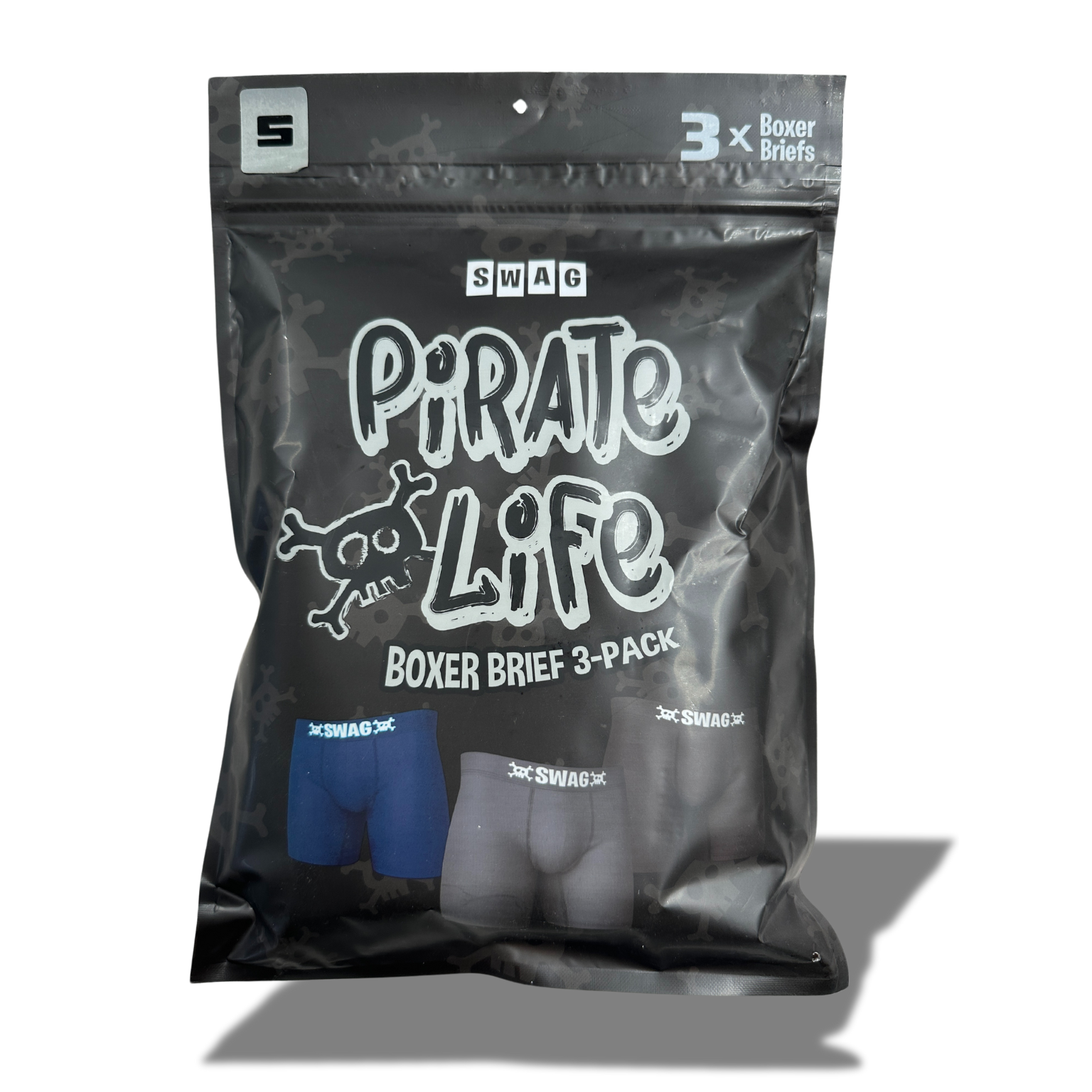 SWAG MENS PIRATE LIFE COLOURS 3 PACK BOXERS