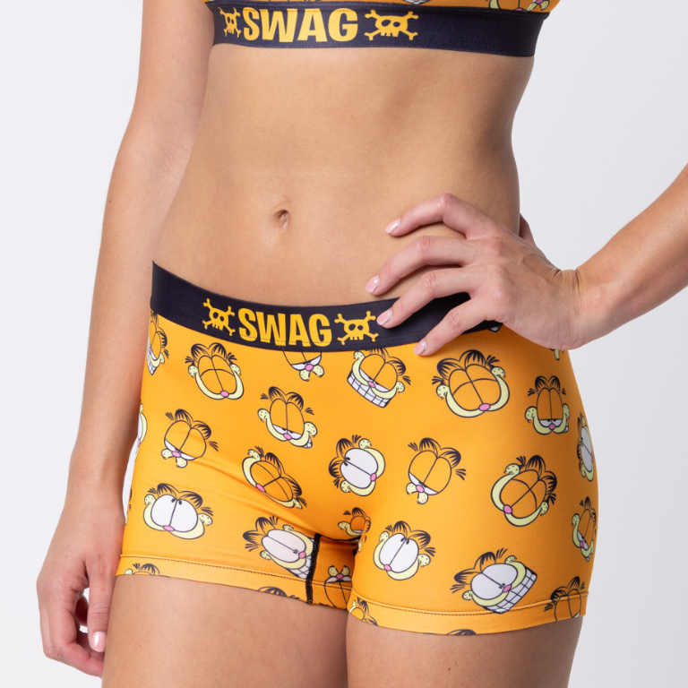 SWAG WOMEN'S FACES OF GARFIELD BOY SHORTS